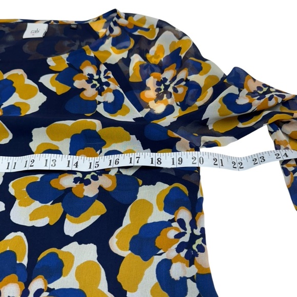CAbi Floral Blouse - Blue and Yellow - Picture 9 of 11